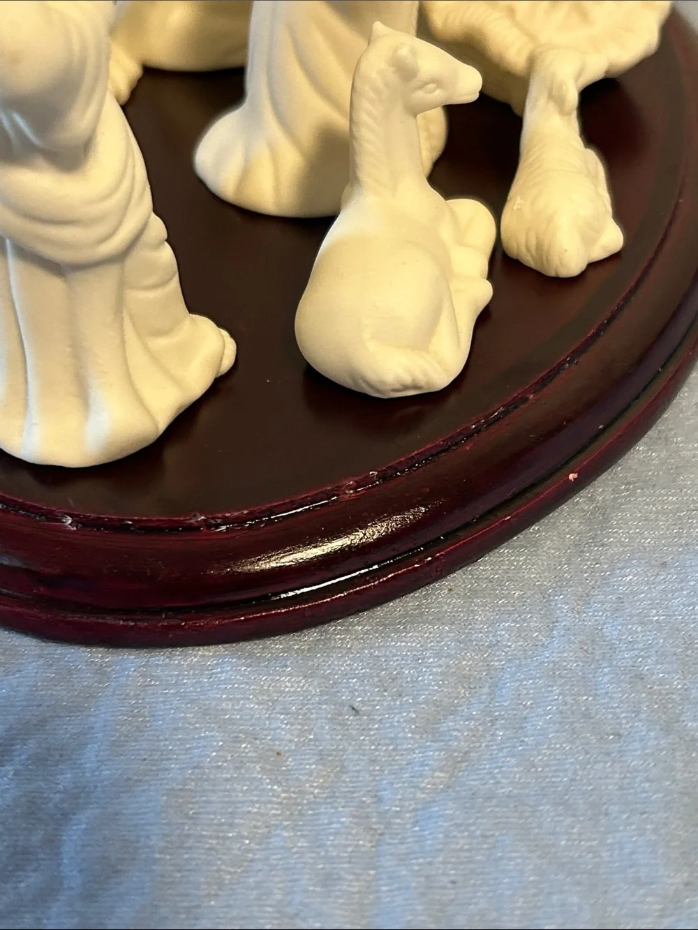 World Bazaars Jade Collection 11-Piece Porcelain Nativity Scene Set Oval Base